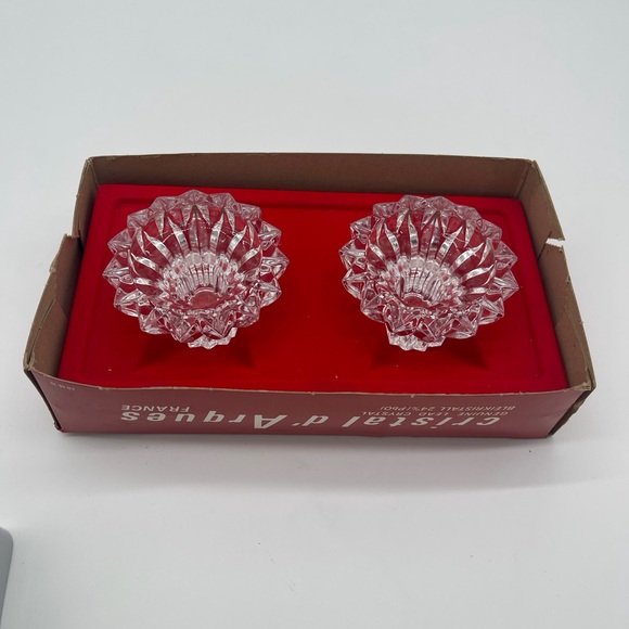 Cristal d’Arques Cheverny Crystal candlestick holders 24% lead made in France - Picture 3 of 8